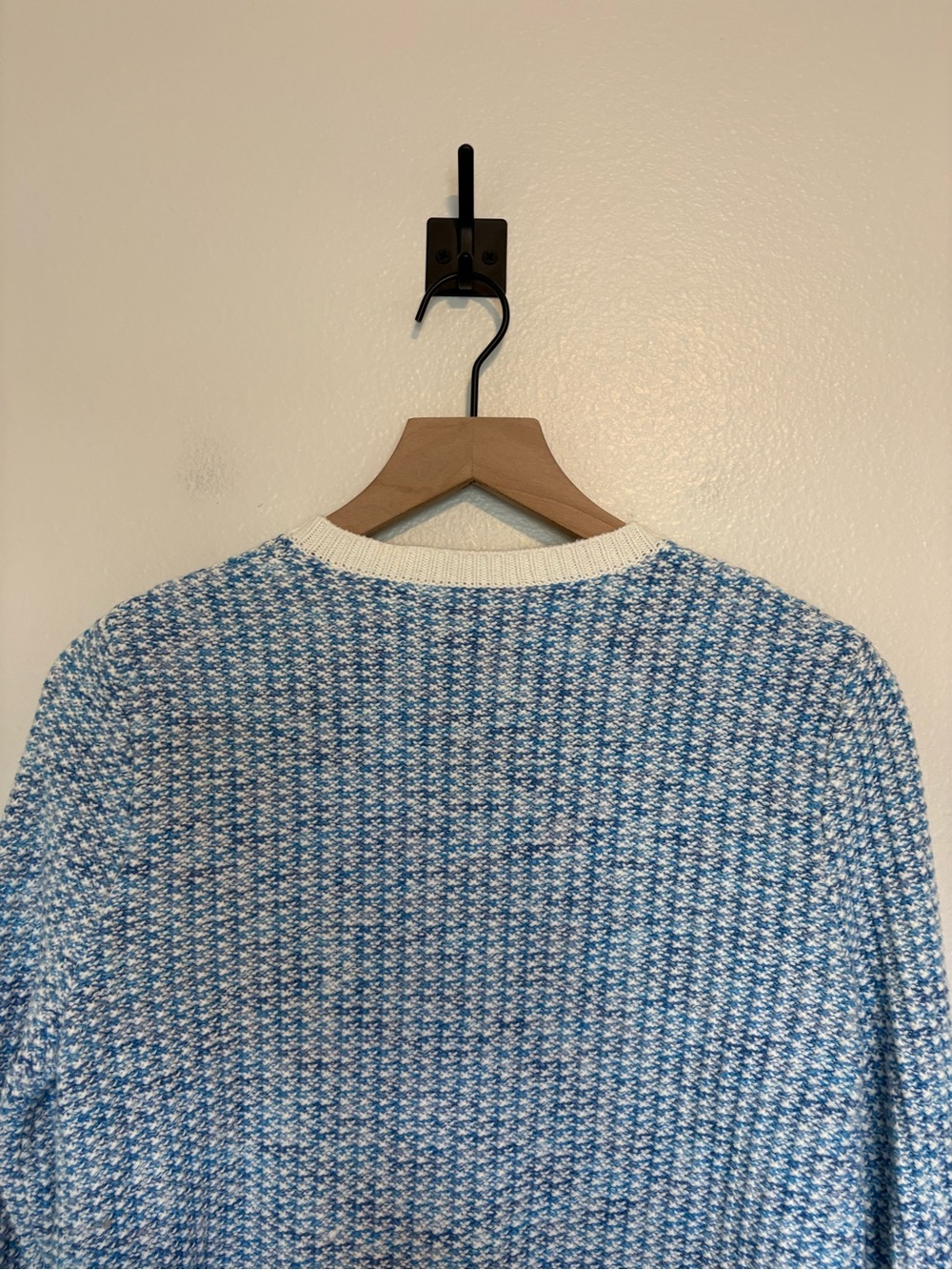 J. Crew Popcorn Stitch Lady Jacket Crewneck Knit Cardigan Preppy Blue Small - Picture 7 of 10